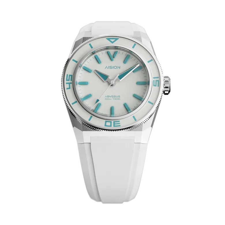 HANG ABYSSUS - Full Lume Dial Sea Foam Blue - FKM Strap