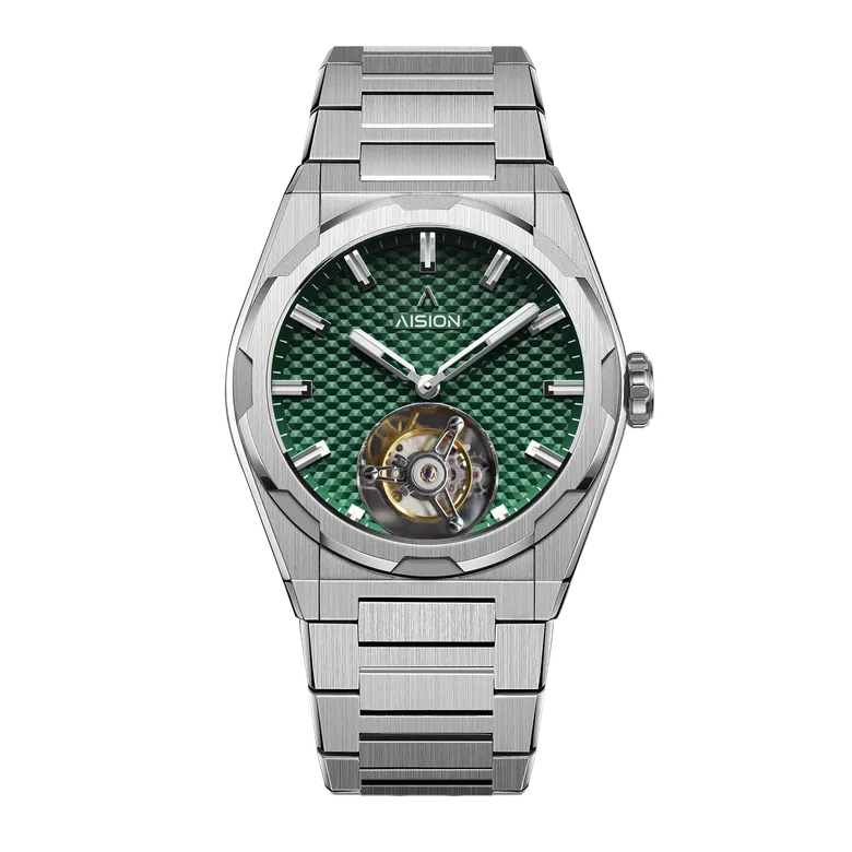 Tourbillon - Hexagonal Pyramid Seamless Dial - Green
