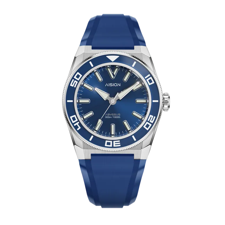 HANG ABYSSUS - Blue Sunburst Dial - FKM Strap