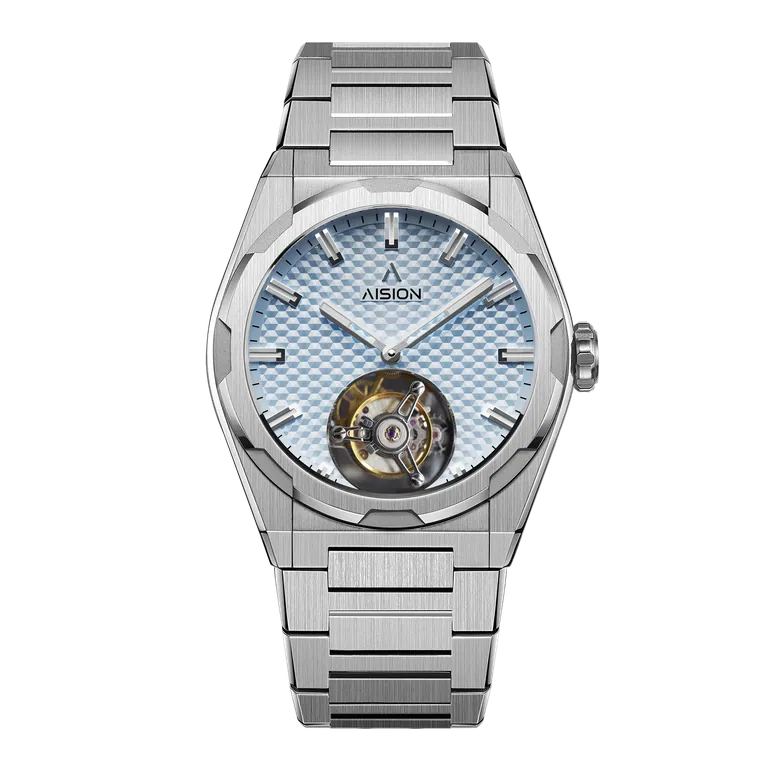 Tourbillon - Hexagonal Pyramid Seamless Dial - Ice Blue