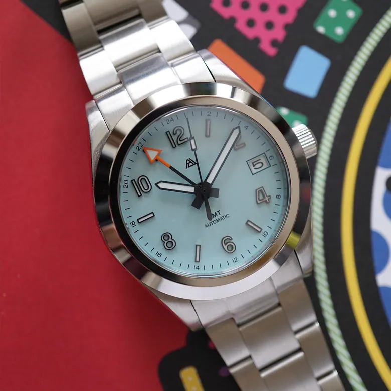 A4 Prelude 37 GMT Light Blue (Fixed Bezel)