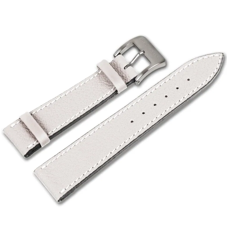 Leather strap from shrunken calf leather – White
