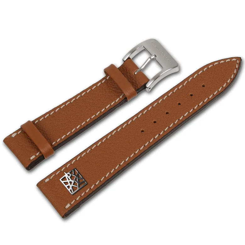 Leather strap from shrunken calf leather – AVG – Light Brown