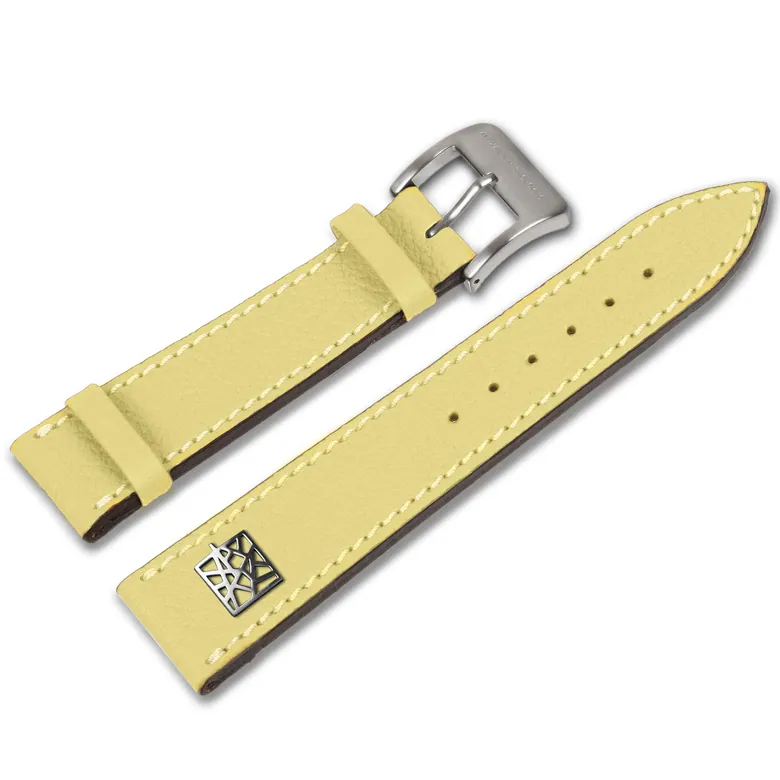 Leather strap made of shrunken calfskin – AVG – Yellow