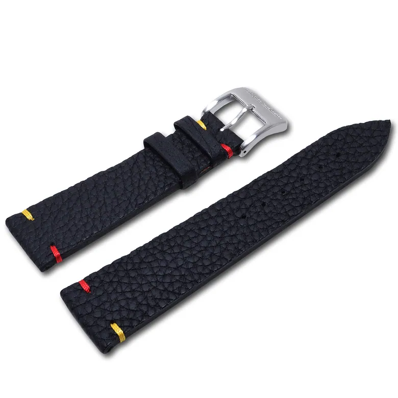 Leather strap shrunken calfskin – Black