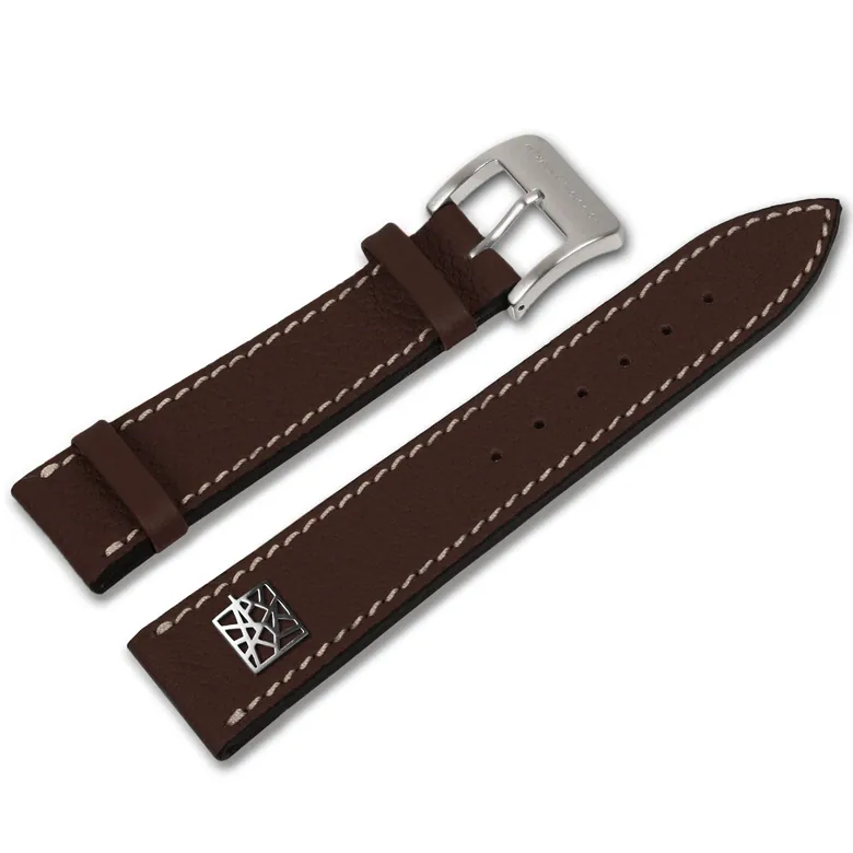 Leather Strap Made of Shrunken Calfskin – AVG – Dark Brown