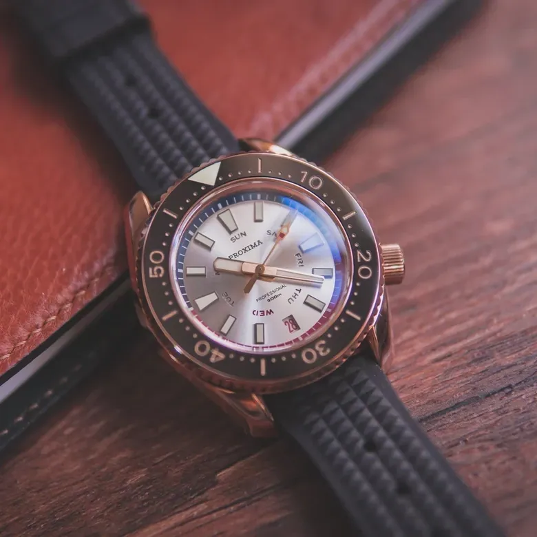 Proxima Bronze MM300 Day-date Silver Dial