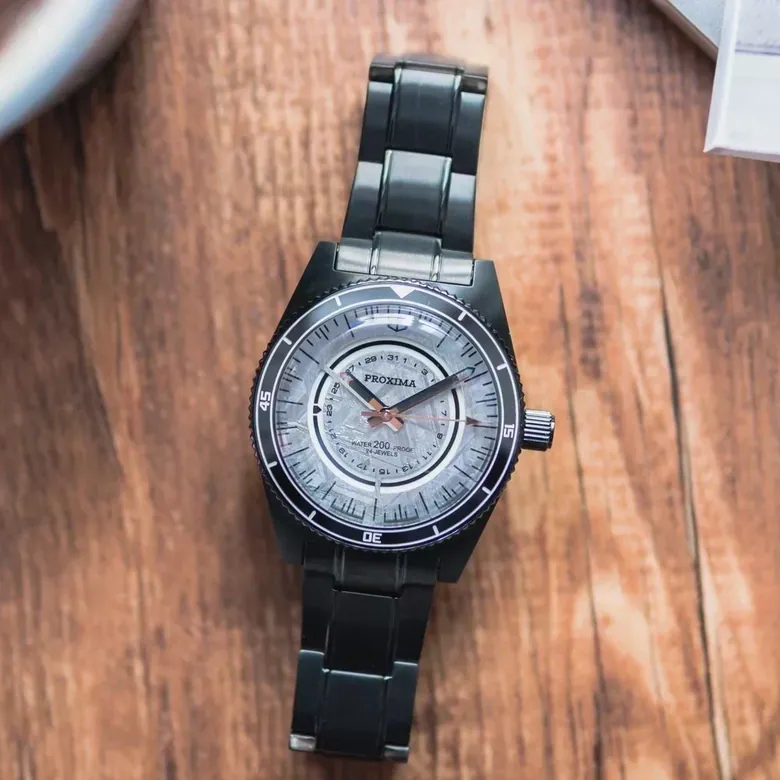 Proxima Black 65 PX01 Meteorite Dial Highbeat