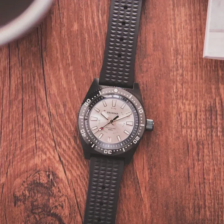 Proxima Black 65 Day-date Silver Dial