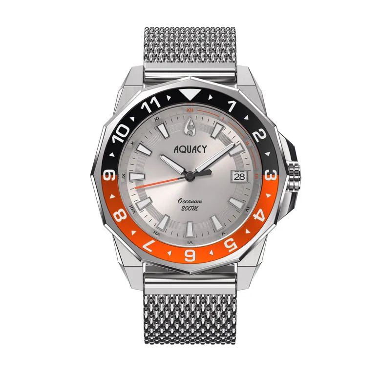 Aquacy Hei Matau Oceanum Men's Automatic 200M Silver Dial Dive Watch ON.SL.O.BK.MH