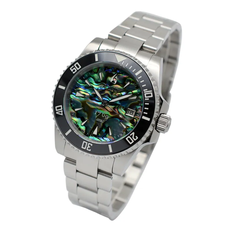Aquacy 1769 Hei Matau Men's Automatic 300M Abalone Dive Watch ETA 2824 1769.AB.B.S.ET