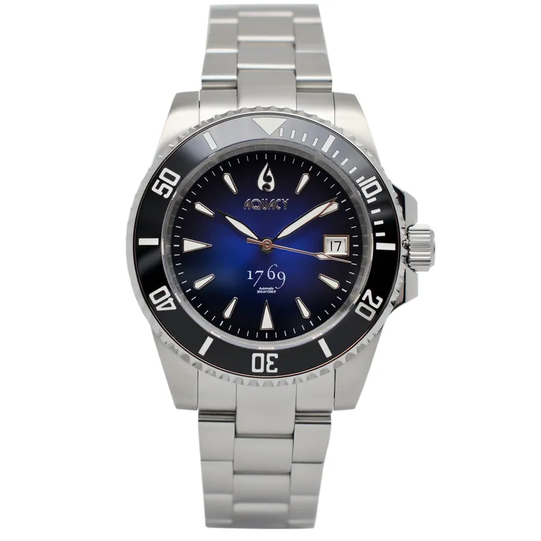 Aquacy 1769 Hei Matau Men's Automatic 300M Vintage Blue Black Dive Watch Miyota 9015 1769.BLB.B.S