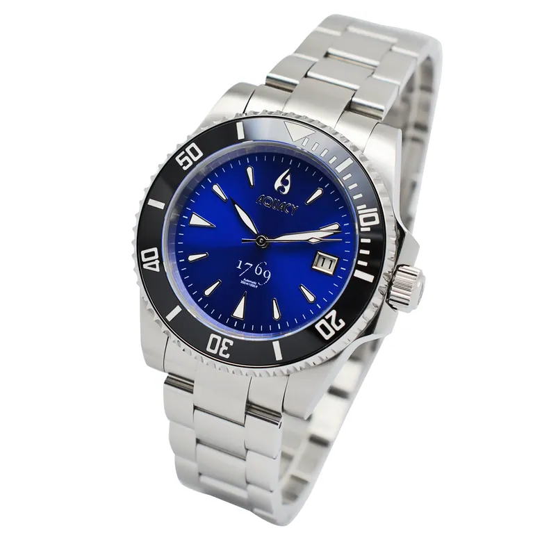Aquacy 1769 Hei Matau Men's Automatic 300M Blue Diver Watch ETA 2824 1769.BL.B.S.ET
