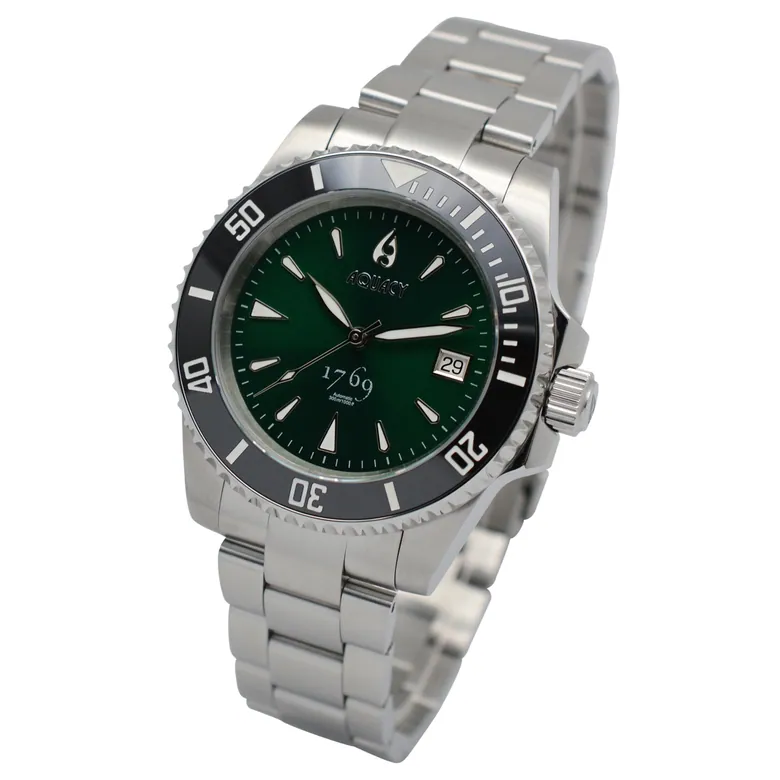 Aquacy 1769 Hei Matau Men's Automatic 300M Green Dive Watch ETA 2824 1769.GR.B.S.ET