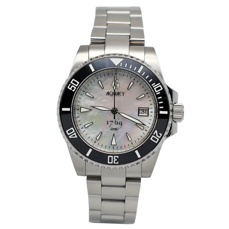 Aquacy 1769 Hei Matau Men's Automatic 300M White Diver MOP Watch 1769.WMP.B.S