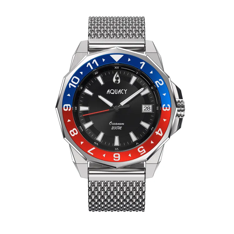 Aquacy Hei Matau Oceanum Men's Automatic 200M Black Dial Dive Watch ON.BK.BL.RD.MH