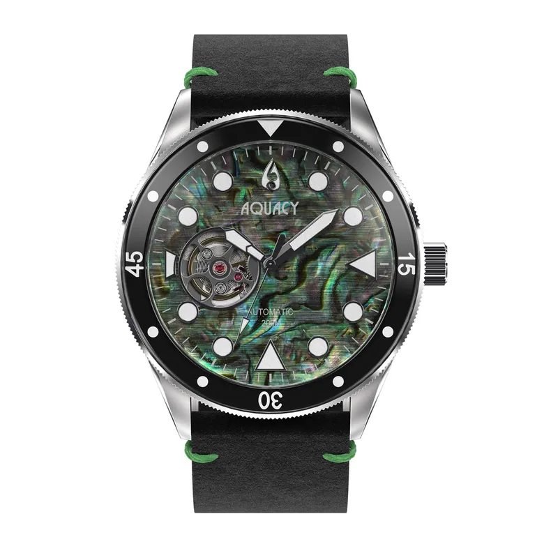Aquacy Hei Matau Cave Diver Open Heart Men's Automatic 200M Abalone Dive Watch CD.38.AB.B.L