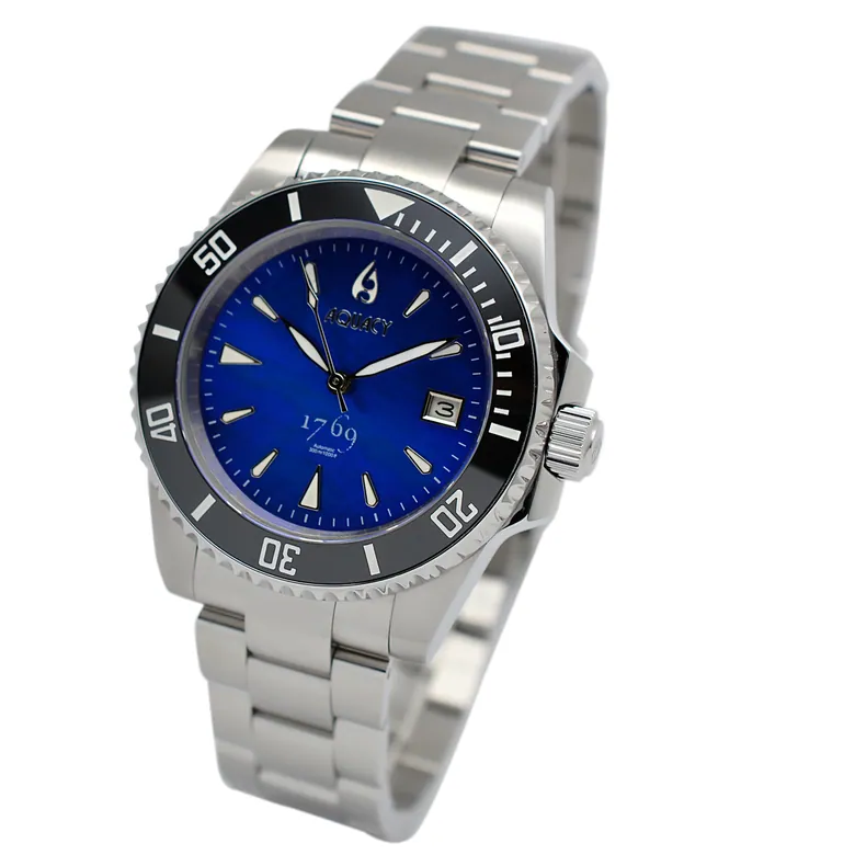 Aquacy 1769 Hei Matau Men's Automatic 300M Blue Diver MOP Watch  ETA 2824 1769.BLMP.B.S.ET