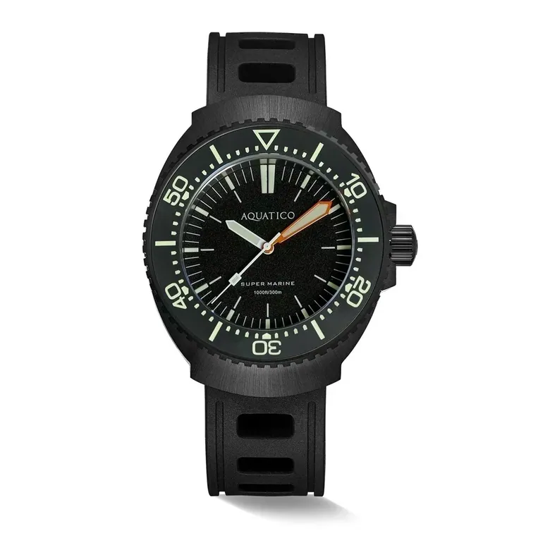 Super Marine Titanium DLC Black Dial Ceramic Inlay (Miyota 9015) No Date