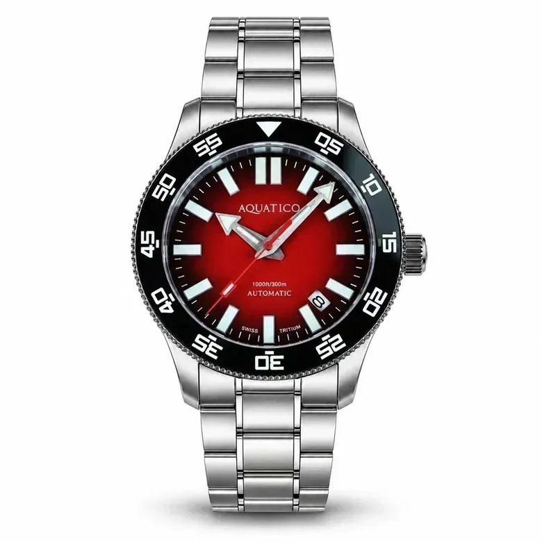 Atlas Tritium Watch Fumé Red Dial