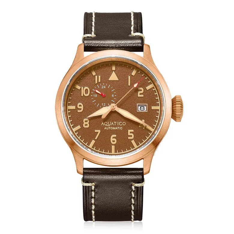 Bronze Pilot Watch Brown Dial – Automatic Aviation Watch