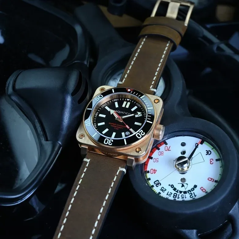 Aquatico Super Charger Bronze Black Dial Watch (NH35)
