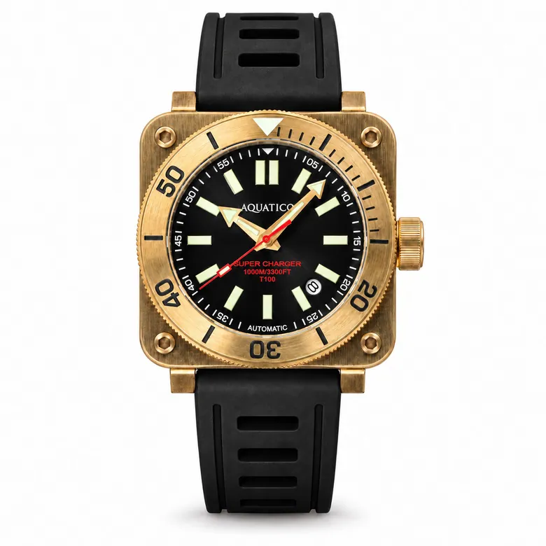 Best Bronze Tritium Black Dial Watch – Automatic Dive Tool