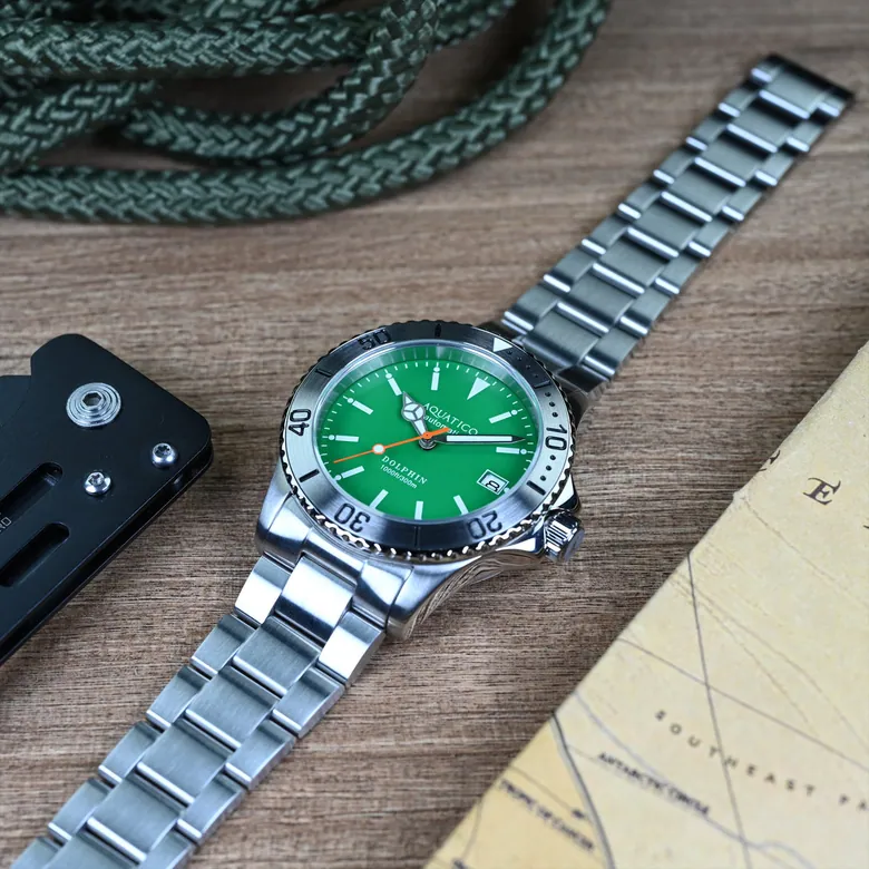 green dial men's watch for sale