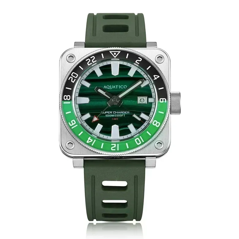 Steel Man GMT Malachite Dial