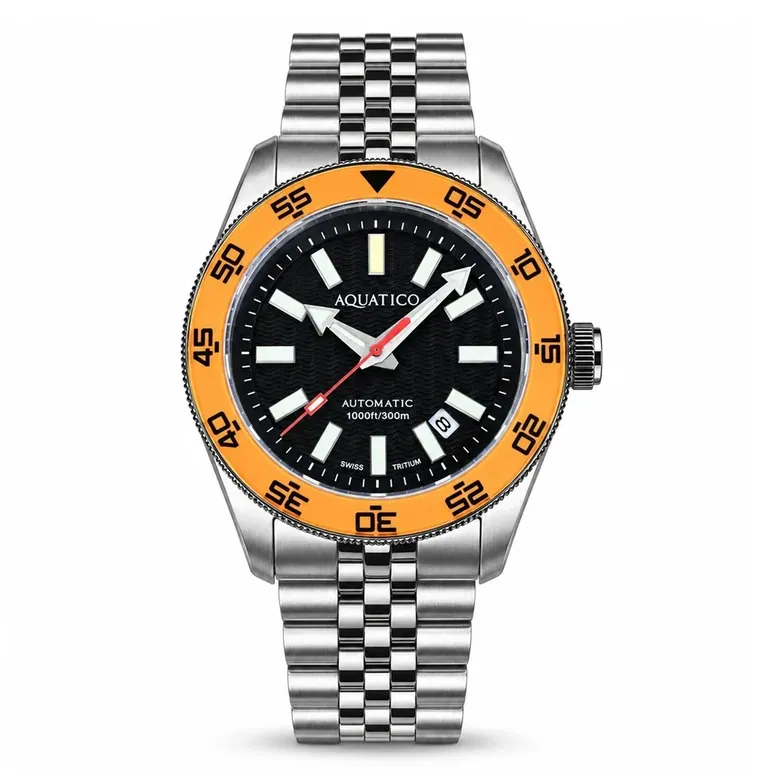 Sea Recon 42mm Tritium Black Dial Orange Bezel