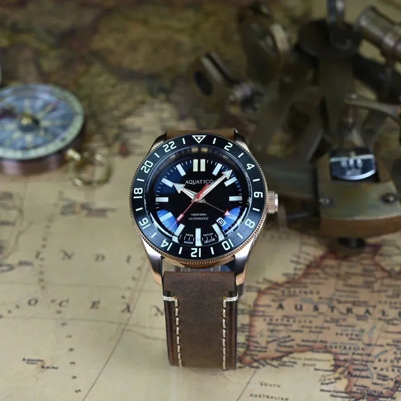 Bronze Raider Tritium GMT Black Dial