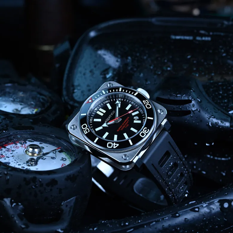 mens black square watch for sale