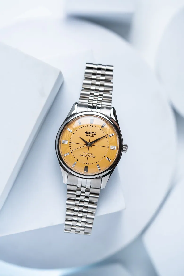 Argos Apollo II - Cadmium Yellow Silver Men's Mechanical watch