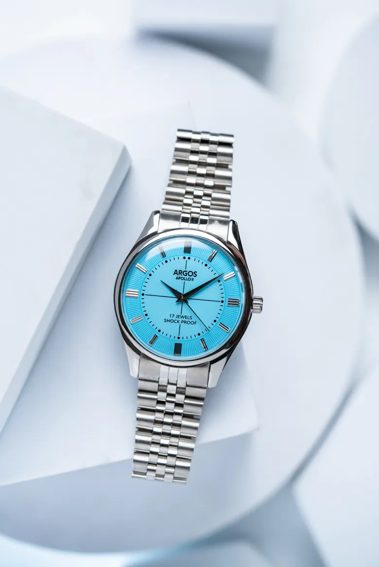 Argos Apollo II - Ice Blue Silver Men's Mechanical watch