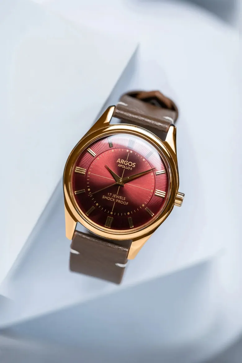 Argos Apollo II - Wine Red Gold Men's Mechanical Watch