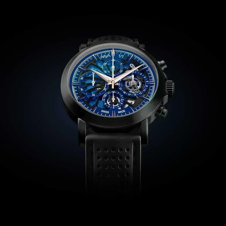 Blue Steel Black Chrono