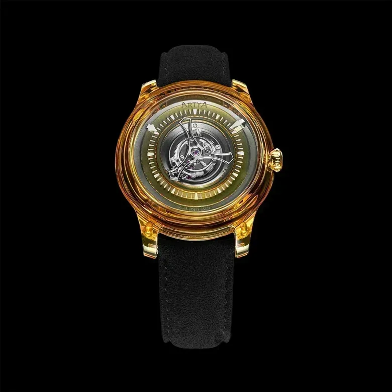 Purity Wavy Central Tourbillon Chameleon Amber & Green