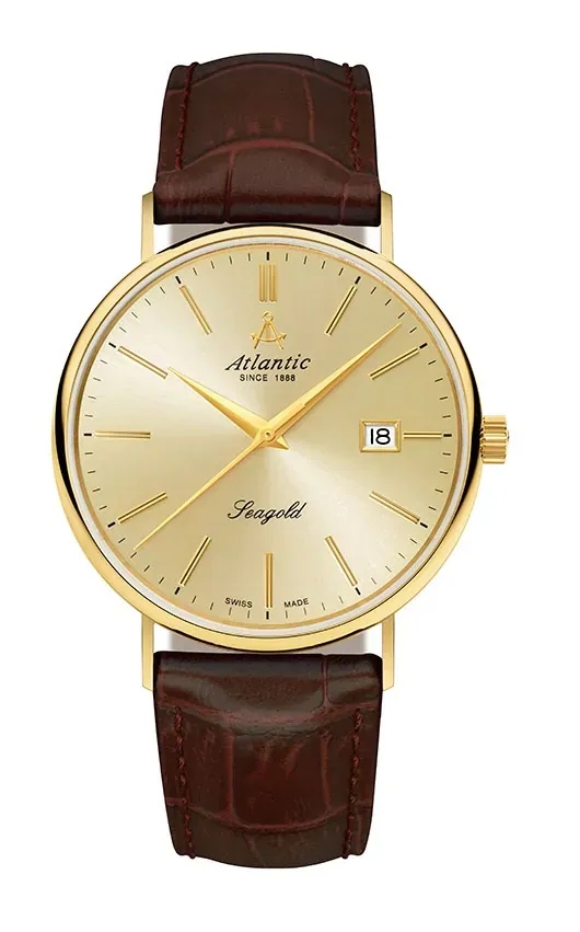 Seagold Solid Gold Quartz Watch | Champagne Dial 40mm