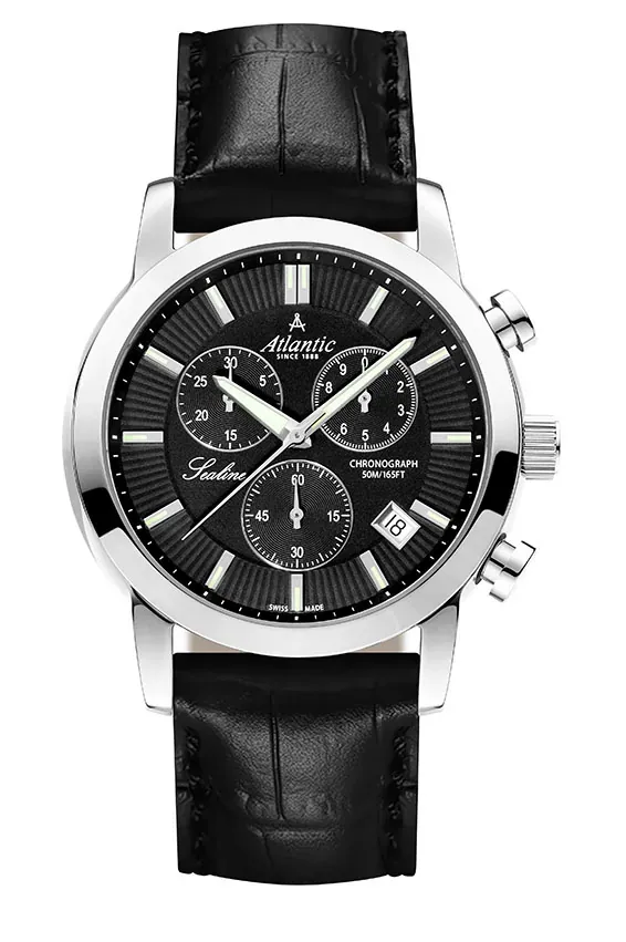Sealine Gents Chrono Black on Leather Strap