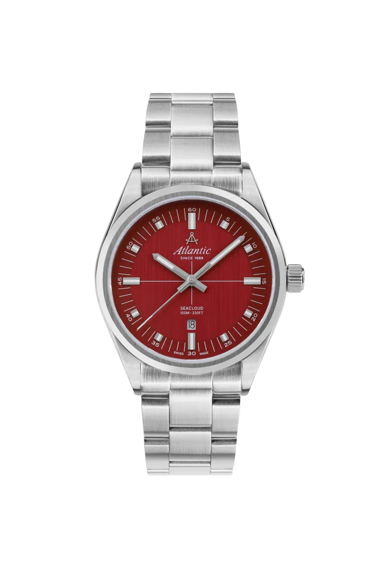 Seacloud | Red Dial on Metal Bracelet
