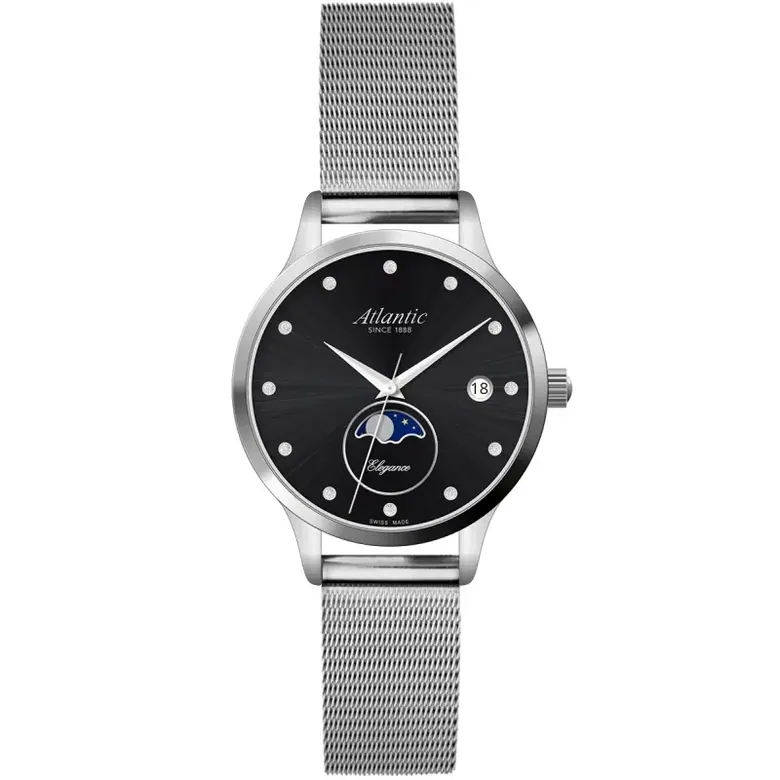 Elegance Moonphase Black Steel