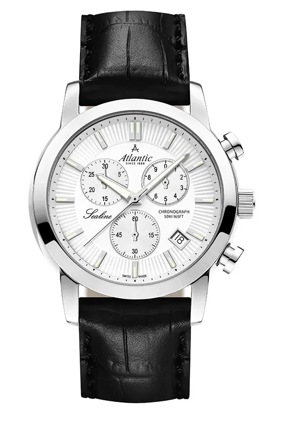 Sealine Gents Chrono Silver on Leather Strap