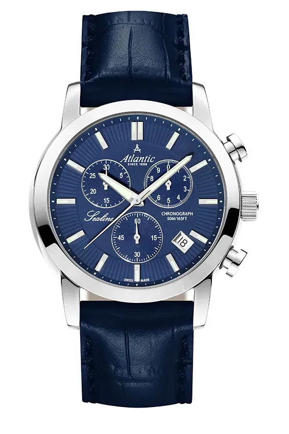 Sealine Gents Chrono Blue on Leather Strap