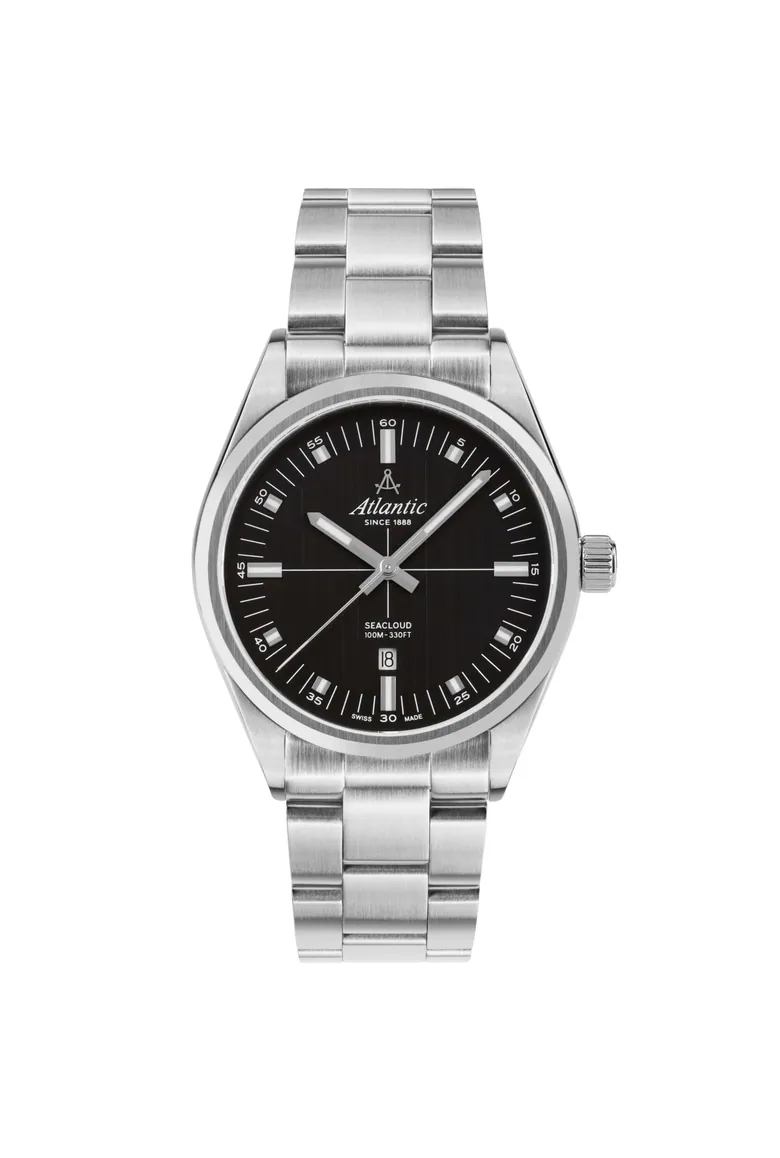 Seacloud | Black Dial on Metal Bracelet