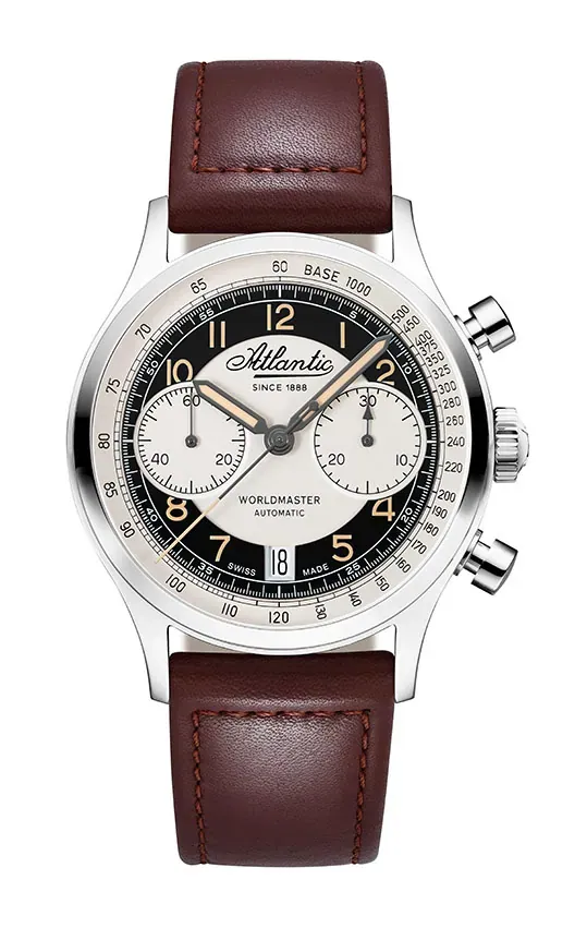 Atlantic Worldmaster Bicompax Dual Color on Leather Strap