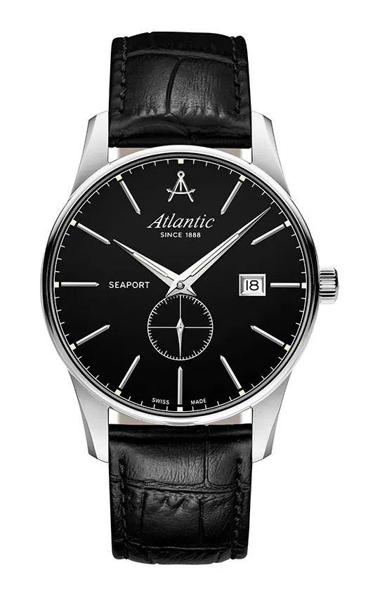 Seaport Small Second | Black Dial on Leather Strap