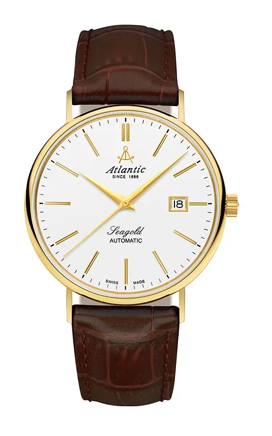 Seagold Solid Gold Automatic Watch | White Dial 40mm