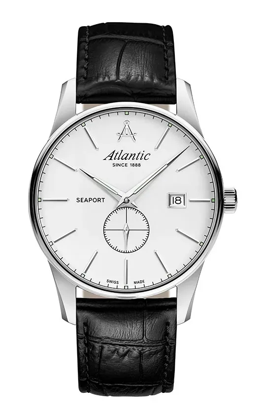 Seaport Small Second | White Dial on Leather Strap