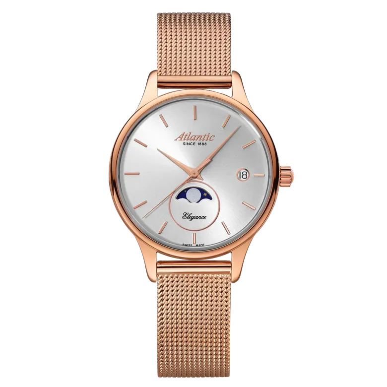 Elegance Moonphase | Silver Rose Gold PVD