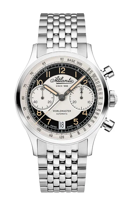 Atlantic Worldmaster Bicompax Dual Color on Metal Bracelet